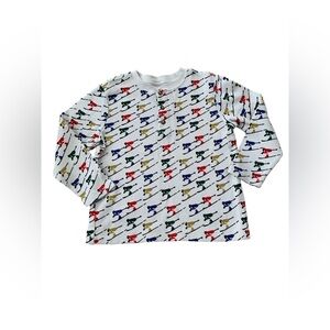 Hanna Andersson Size 120, 6-7, Waffle Knit Thermal Downhill Skiing Print Shirt